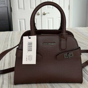 NWT Steve Madden BMOORES Chocolate Brown Crossbody Satchel Handbag Bag $88